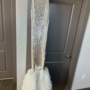 Sequin and Feather Gown
